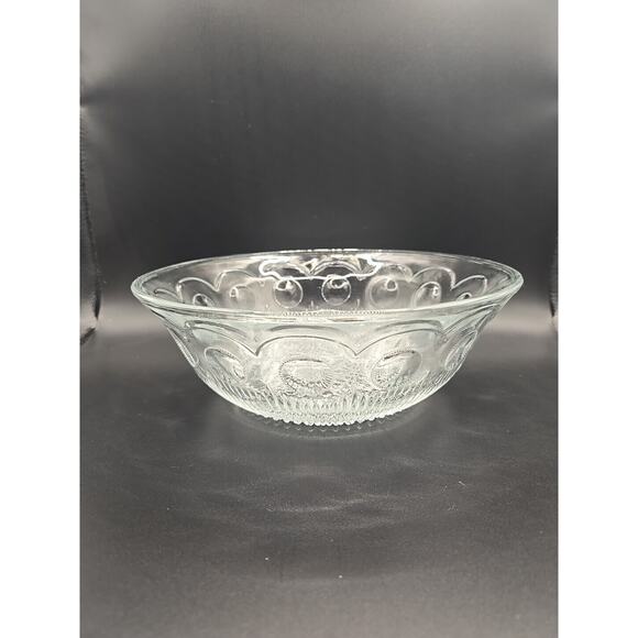 Vintage Bartlett Collins Clear Glass Thumbprint Serving Bowl - 8.5" No Chips - Picture 6 of 6